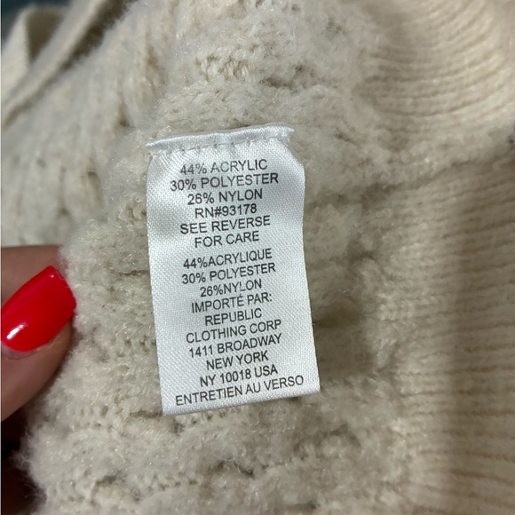 INDUSTRY Cream Textured Women Sweater Cardigan Size S - Picture 5 of 7